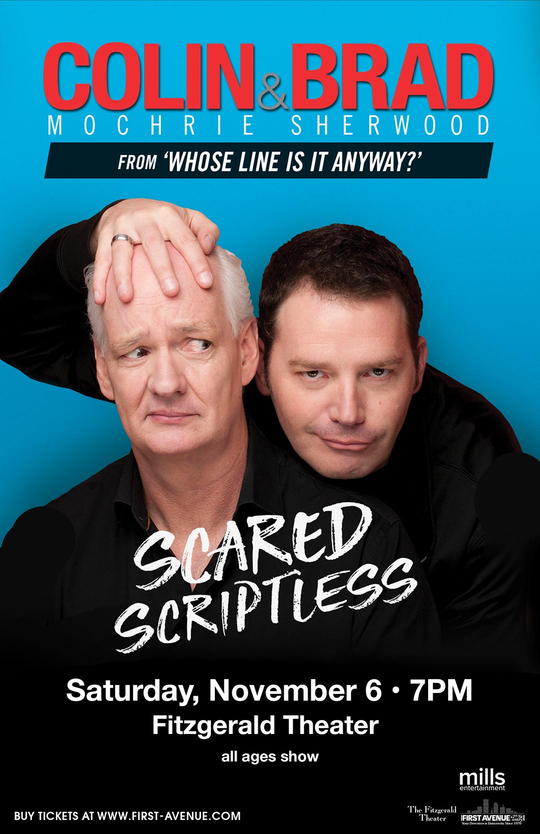 Colin Mochrie 2026 & 2027 tour poster